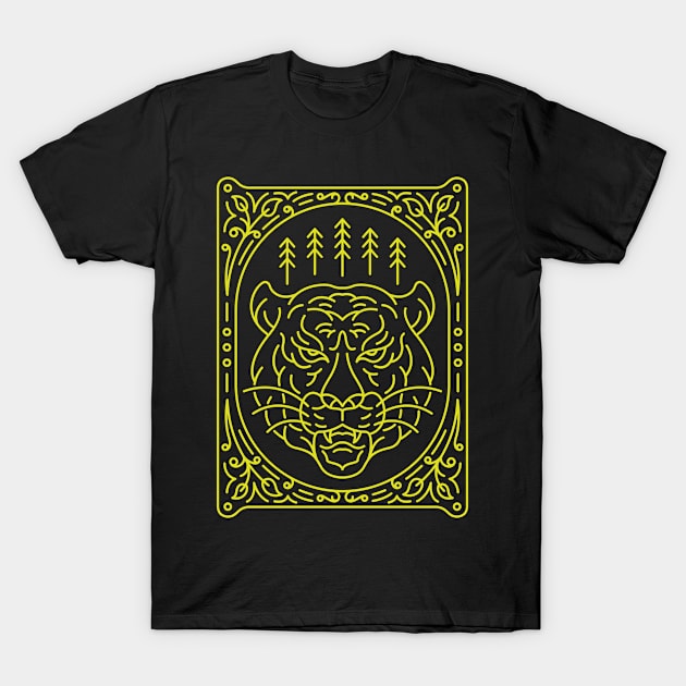 Tiger Ornament T-Shirt by VEKTORKITA